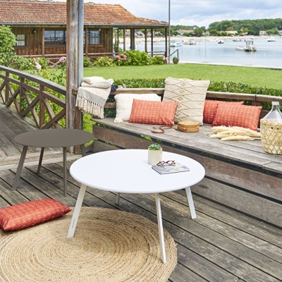 Table D'Appoint Ronde 'Saona' Hespéride - D50cm En Acier - Design Moderne
