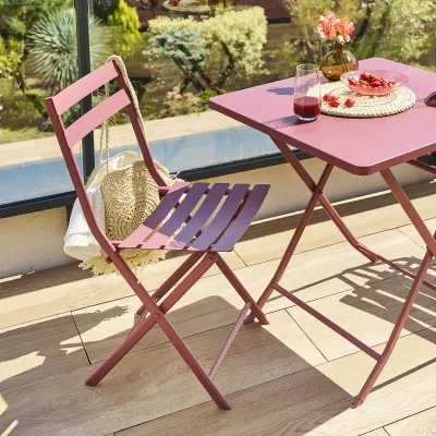 Chaise de jardin pliante GREENSBORO Lie de vin