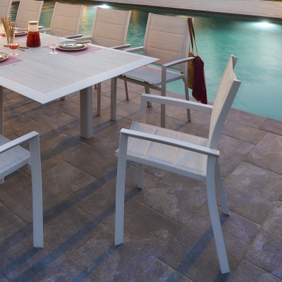 Fauteuil de jardin empilable ALLURE Beige & Avoine
