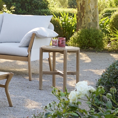Table d'appoint de jardin ronde DEONA Acacia