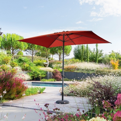 Parasol droit rectangulaire inclinable LOOMPA Ambre