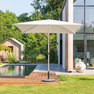 Parasol droit carré SOYA Argile & Blé