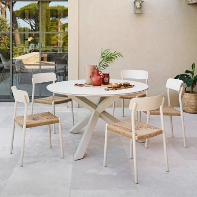 Table de jardin rond ORYON Argile