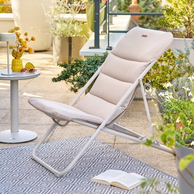 Chilienne de jardin pliable NILLIA Lin / Argile