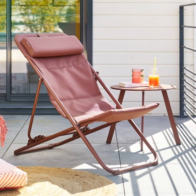 Hespéride Chilienne Pliante Jubba – Vert Jade Et Graphite, Jardin Et Terrasse, Charge Max 150 Kg, Confort Ajustable