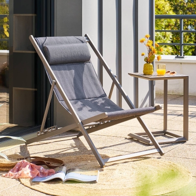 Chilienne de jardin pliable LUNIVIA Café