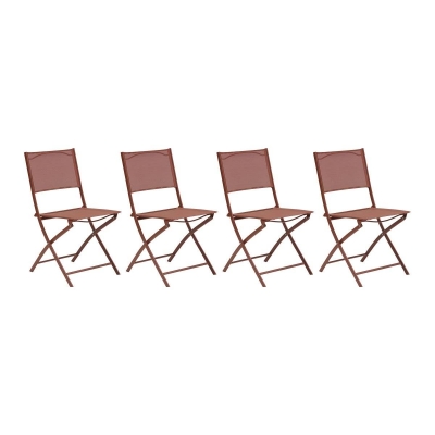 Lot de 4 chaises de jardin pliante MODULA Acajou
