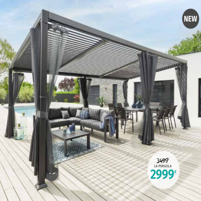 Pergola bioclimatique AVILA Graphite