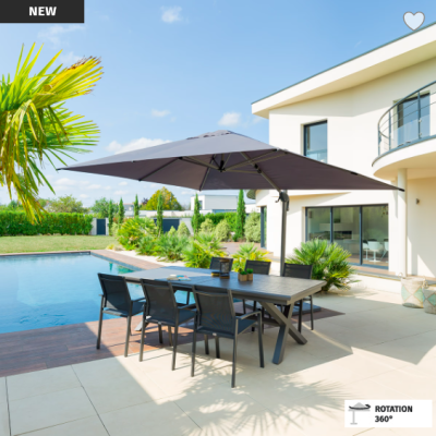 PARASOL EQUADOR 4X3M ANODISE / ARDOISE