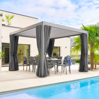 OFFRE SPECIALE : PERGOLA BIO-CLIMATIQUE ALU 3x3M + RIDEAUX OFFERTS