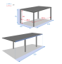 OFFRE SPÉCIALE : Table de jardin extensible Piazza graphite 12 pers + 8 fauteuils Piazza Anthracite & Graphite
