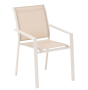 OFFRE SPECIALE : Table de jardin Axiome Extensible 10p Argile / Honey + 6 Fauteuils ESSENTIA Lin/Argile