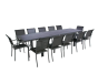 OFFRE SPÉCIALE : Table de jardin extensible Piazza graphite 12 pers + 8 fauteuils Piazza Anthracite & Graphite