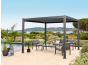 OFFRE SPECIALE Pergola Bioclimatique ADANA 3x3m Graphite + RIDEAUX