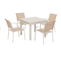 OFFRE SPECIALE : Table de jardin extensible Piazza Argile 8p + 4 fauteuils Piazza Lin & Argile