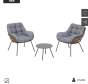 Salon de jardin duo PAOPAO Graphite